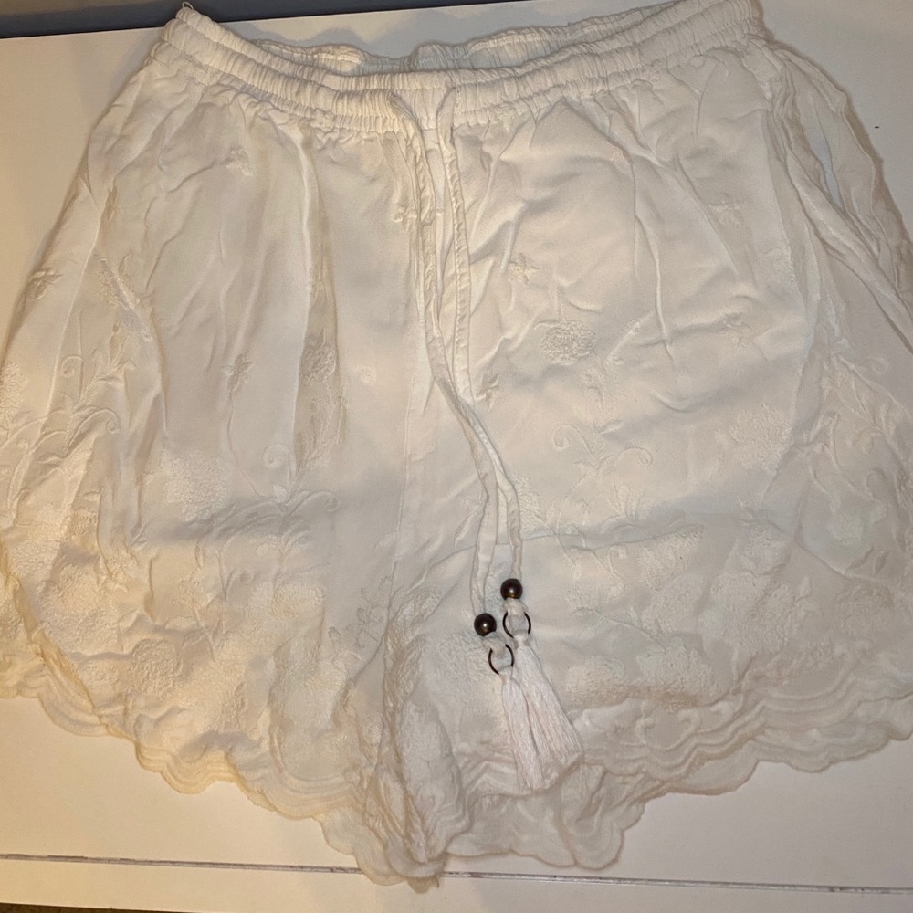 White flowy shorts